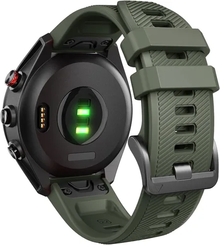 Miniatura 9 de ANCOOL Correa de reloj Garmin S62/Forerunner 945/955/965/970, banda de silicona de 0.866 pulgadas para Fenix 8 de 1.772 pulgadas, Fenix 7/6/5, Negro