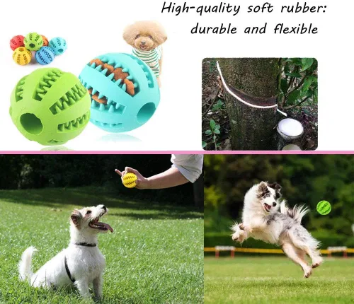 Miniatura 4 de Sunglow 2 Pack Pelota de juguete para perros, no tóxica, resistente a las mordidas, bolas de dentición para perros pequeños/medianos/grandes