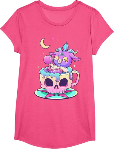 Miniatura 64 de Kawaii Pastel Goth Cute espeluznante Pentáculo Baphomet - Camiseta de cabra, Negro