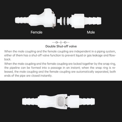 Miniatura 3 de 2Pcs 1/8" 3/16" 1/4" 1/8" Codo de 90 Grados de Tubo de Plástico Conector Rápido de Manguera en Línea Desconexión de Manguera Púas de Inserción