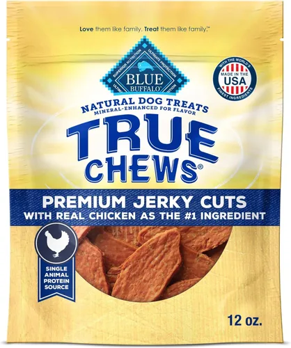 Miniatura 17 de Blue Buffalo True Chews Premium Jerky Cuts con filete real, golosinas naturales para perros sin pollo, mejorados con minerales para sabor, bolsa