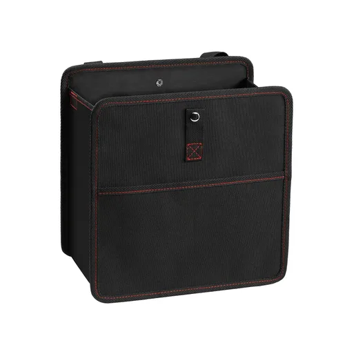 YSSOA Basurero plegable para automóvil con bolsillos de almacenamiento, cubo de basura para automóvil con correas ajustables, impermeable y a prueba