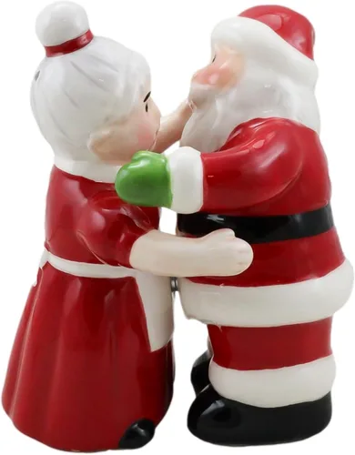 Miniatura 3 de Ebros Gift 'Tis The Season Dancing Mr And Mrs Santa Claus - Juego de saleros y pimenteros de Navidad para parejas, figuras de cerámica, fiesta