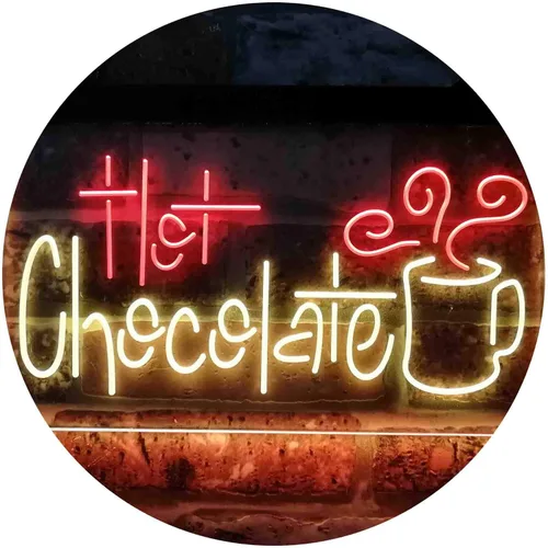 Miniatura 14 de ADVPRO Señal de neón LED de doble color para bebida de chocolate caliente, azul y rojo, 12 x 8 pulgadas st6s32-i3831-br