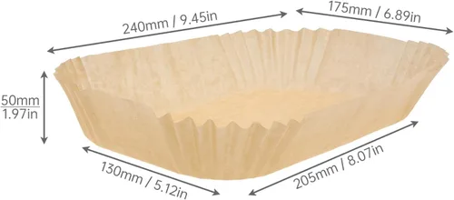 Miniatura 2 de 200 forros de papel desechables para freidora de aire, 5-7 cuartos de galón, rectangulares de grado alimenticio, resistentes a altas temperaturas