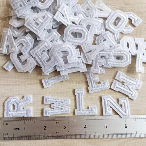 Miniatura 3 de Parches de letras para planchar de 1.3 pulgadas, 78 piezas, parches bordados del alfabeto A-Z para ropa, chaquetas, sombreros, mochilas, jeans