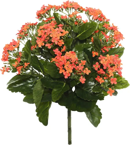 Vickerman Arbusto Kanachoe artificial de color naranja de 15 pulgadas de largo – Decoración floral sintética de alta calidad para bodas o arreglos
