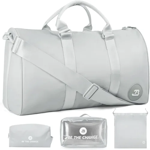 Miniatura 23 de Bolsas de gimnasio impermeables, bolsa de lona deportiva de nailon 1000D resistente para nadar durante la noche, fin de semana, bolsas de viaje