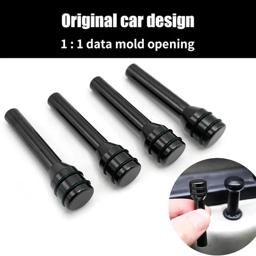 Miniatura 5 de Paquete de 4 pomos para cerradura de puerta de automóvil, 1.93 x 0.47 pulgadas, pasadores personalizados para cerradura de puerta interior, Negro