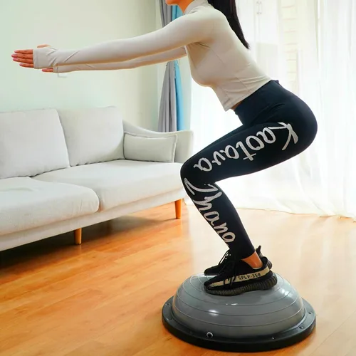 Miniatura 4 de Nice C Pelota de Equilibrio, Media Pelota, Pelota de Equilibrio, Entrenador de Ejercicios, con Banda de Resistencia, Yoga de Fitness y Fuerza