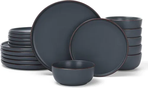 Miniatura 27 de Famiware - Juegos de vajilla Mercury con tazas, servicio para 4 (16 piezas), juegos de platos y cuencos, juego de platos apto para microondas