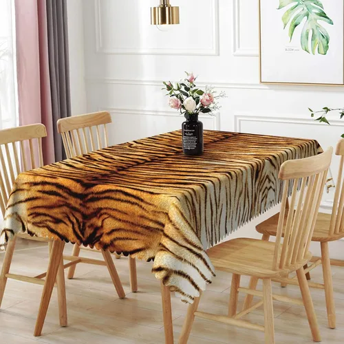 Miniatura 9 de Mantel rectangular de 60 x 120 pulgadas, estampado de pájaros en ramas, mantel decorativo impermeable y resistente a las manchas, para cocina