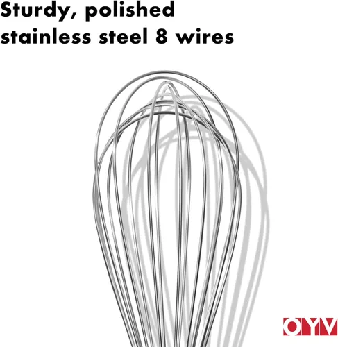 Miniatura 6 de OYV Batidor de Acero Inoxidable 18/10, Mango Ergonómico, Batidor de Metal Apto para Lavavajillas, Batidor Profesional para Cocina, Perfecto
