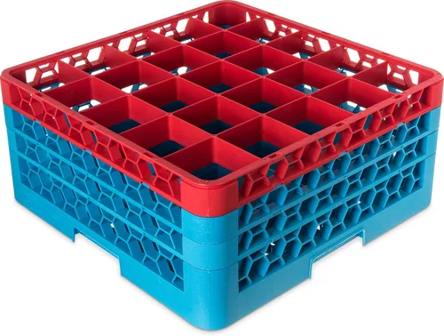 Miniatura 143 de Carlisle FoodService Products RG9-214 OptiClean Estante de vidrio con 9 compartimentos con 2 extensores, 7.12 pulgadas, polipropileno, azul