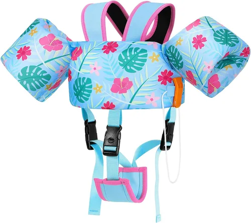 Miniatura 30 de Moko Banda de natación para niños de 20-30-50 libras, bonito chaleco de natación de dibujos animados para niños pequeños, flotadores de piscina