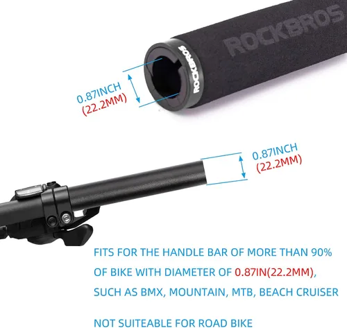 Miniatura 9 de ROCKBROS Pedales de bicicleta de montaña Pedales MTB Pedales planos de bicicleta de aluminio 9/16 "con empuñaduras de bicicleta de espuma de bloqueo