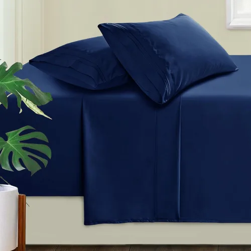 Miniatura 21 de Manyshofu Sábanas de bolsillo extra profundo tamaño King – Sábanas y fundas de almohada de lujo de 1800 hilos – Juego de cama de microfibra