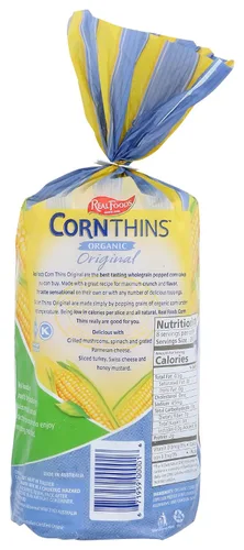 Miniatura 2 de Real Foods, Corn Thins Original Orgánico, 5.3 onzas