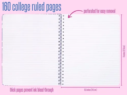 Miniatura 2 de Lilly Pulitzer Cuaderno de espiral de tapa dura, grande, 11" x 9.5", con 160 páginas a rayas, Fue todo un sueño it was all a dream