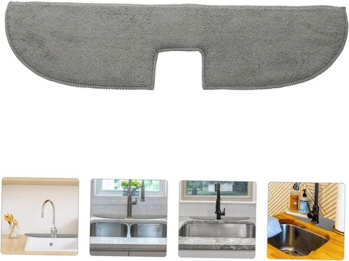 Miniatura 3 de OSALADI Alfombrilla antiderrames para bañera para fregadero de cocina, soporte de esponja absorbente, lavable, protector de fregadero reutilizable