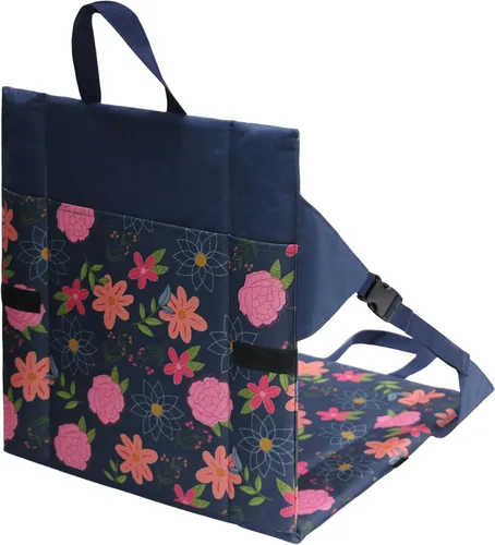 Miniatura 2 de Floral Foldable Bleacher Seat Waterproof Portable Stadium Cushion Adjustable back, 1.2cm pad, handle&pocket. For bleachers camping beach hiking