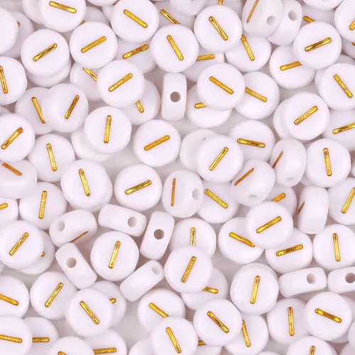 Miniatura 7 de 300 cuentas de letras S de 0.157 x 0.276 in, cuentas blancas del alfabeto de forma redonda acrílica, cuentas sueltas para pulseras con nombre