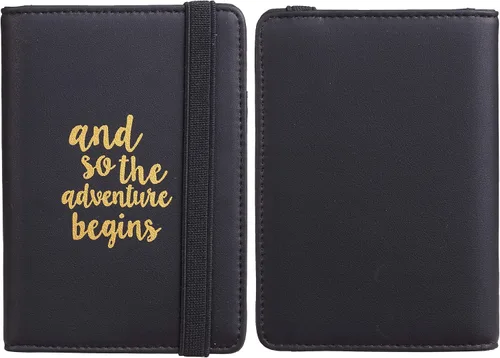 Miniatura 2 de Casmonal Funda para pasaporte con bloqueo RFID de cuero, porta tarjetas, organizador de documentos de viaje.