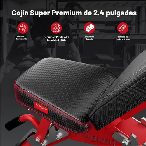 Miniatura 4 de YOLEO Banco de pesas ajustable comercial de 2315 libras con certificado ASTM, 80% premontado, banco de entrenamiento resistente para gimnasio