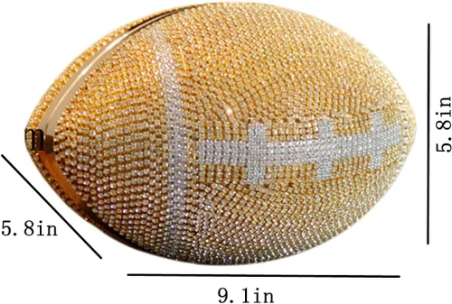 Miniatura 6 de UMREN Bolso cruzado con forma de baloncesto para mujer, con diamantes de imitación, bola redonda de cristal, bolso de mano para fiesta de boda