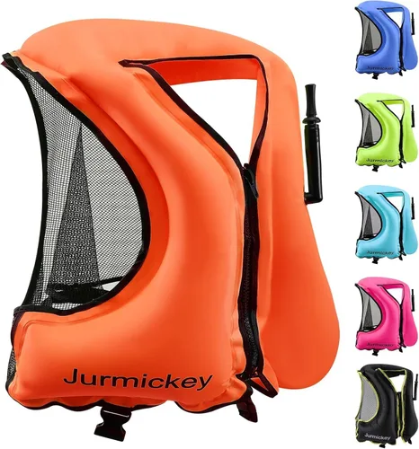 Miniatura 9 de Chaleco de esnórquel para adultos, chaleco inflable de esnórquel para hombres y mujeres, chaqueta de natación portátil y chaleco de flotabilidad