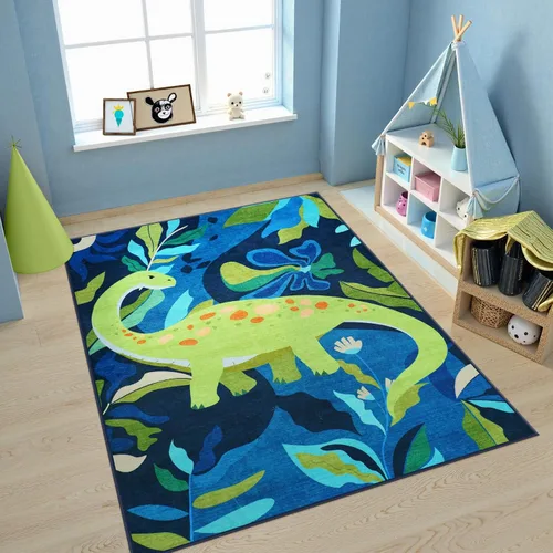 Miniatura 10 de LIVEBOX Alfombras lavables de dinosaurio de 3 x 5 pies para dormitorio de niños, alfombra suave de animales para sala de juegos de niños, alfombras
