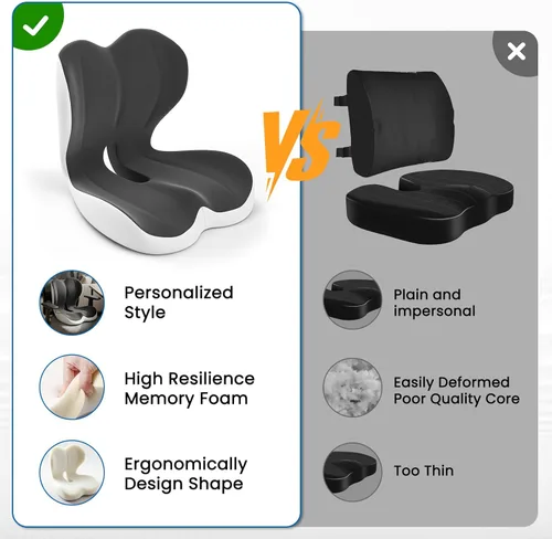 Miniatura 6 de Cojín para asiento de automóvil que reduce la presión de la ciática, la espalda y el coxis Hollow Design for Coccyx, Double-Sided Anti-Slip