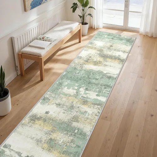 Miniatura 101 de GENIMO Alfombra antideslizante de 2 x 6 pies, lavable para pasillos de cocina, alfombras de cocina modernas abstractas, alfombra ligera de pelo bajo