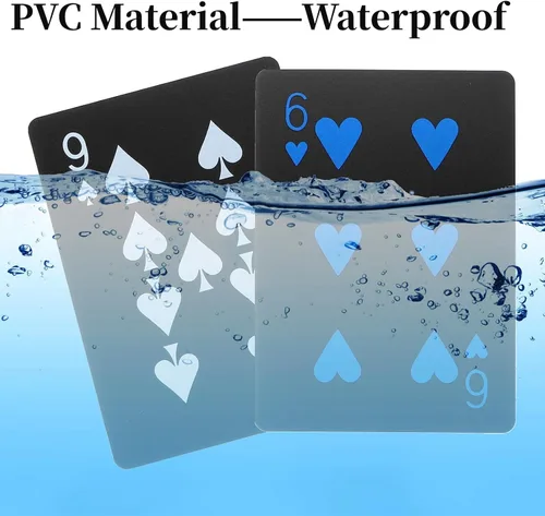 Miniatura 3 de Pumtus 6 barajas de cartas de póquer impermeables, cartas de plástico de PVC, naipes de índice estándar con caja de regalo, cartas de truco