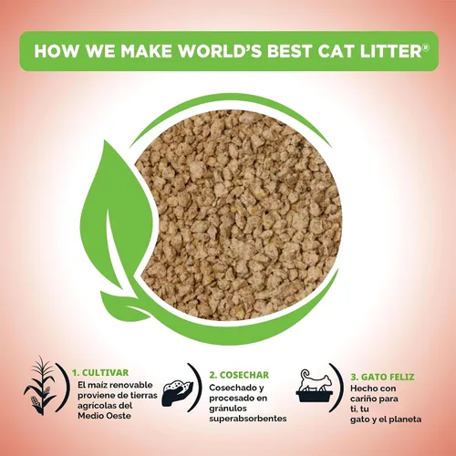 Miniatura 3 de WORLD'S BEST CAT LITTER Múltiples gatos sin perfume, 15 libras, ingredientes naturales, aglutinación rápida, desechable, 99% libre de polvo