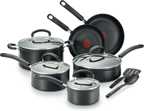 Miniatura 10 de T-Fal Fresh Gourmet Juego de utensilios de cocina de cerámica reciclada antiadherente, 12 piezas, apto para horno y asador hasta 500°F, tapa segura