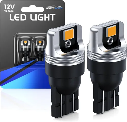 Marsauto 194 Bombilla LED amarilla, 168 T10 2825 W5W 3525 Juego de chips brillante 9-36V Reemplazo de bombilla para luces de matrícula, luz de