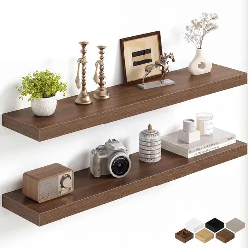 Miniatura 45 de Fun Memories Estantes flotantes de 16 pulgadas para pared, estantes de 8 pulgadas de profundidad para baño, dormitorio, cocina, montaje en pared