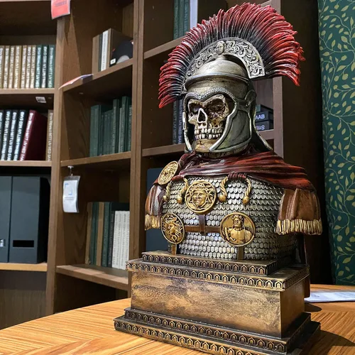 Miniatura 10 de LOOYAR - Estatua de resina de centurión romano muertos vivientes para decoración de escritorio de oficina en casa Undead Roman centurion design