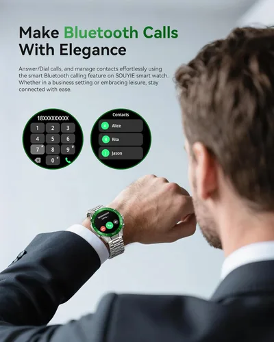 Miniatura 2 de SOUYIE Reloj inteligente militar resistente para hombres, AMOLED 1.43 pulgadas, pantalla HD de 1.43 pulgadas, respuesta de llamadas Bluetooth