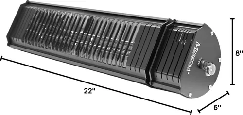 Miniatura 9 de Calentador de patio eléctrico infrarrojo SunWave de 1500 vatios, calentador de patio montado en la pared, calentador infrarrojo