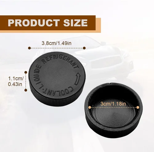 Miniatura 2 de 2 piezas de tapa de depósito negra para tanque de agua refrigerante de radiador de motor, compatible con Infiniti Nissan Renault, OEM# 21712-79900