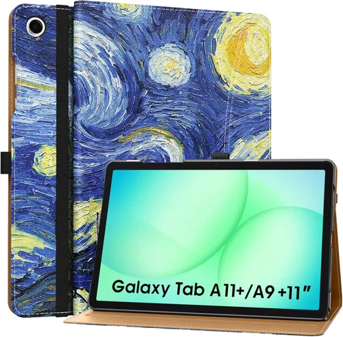 Miniatura 19 de MoKo Funda para Samsung Galaxy Tab A11+/ A11 Plus/ A9+/ A9 Plus de 11 pulgadas 2026/2024, piel sintética multiángulo con correa de mano, bolsillo