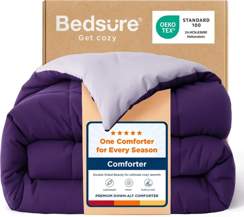 Miniatura 27 de Bedsure Edredones de edredón tamaño matrimonial, edredón acolchado alternativo, ultra suave y ligero, con 8 pestañas, lavable a máquina, 82 x 86
