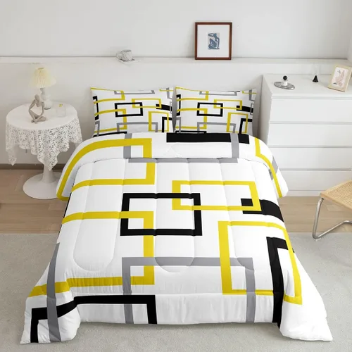 Miniatura 44 de Juego de edredón de rayas rojas y negras, juego de ropa de cama tamaño King con ondas circulares abstractas, geométrico, espiral, acolchado, 3 Multi