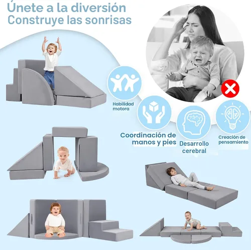 Miniatura 3 de 5 piezas de bloques de espuma para escalar para niños pequeños de 1 a 3 años, bloques de escalada para bebés de seguridad en interiores, juguetes
