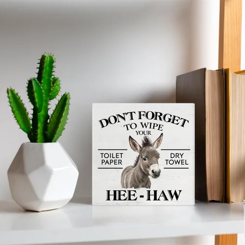 Miniatura 6 de Cartel de madera con texto en inglés "Don't Forget to Wipe Your Higien" («Don't Forget to Wipe Your Higien» («Don't Forget to Wipe Your Higien»)