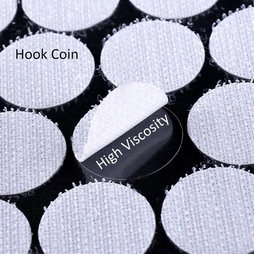 Miniatura 3 de JANYUN Puntos autoadhesivos, 3/4" (20mm) 0.79 pulgadas de diámetro, puntos adhesivos blancos por detrás de gancho y bucle, puntos circulares