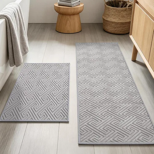Miniatura 28 de YIHOUSE Beige Bathroom Rugs 17"x24", Quick Dry Non Slip Bath Rug, Absorbent Machine Washable Thin Bath Mat for Restroom Floor Tub Laundry Room Home