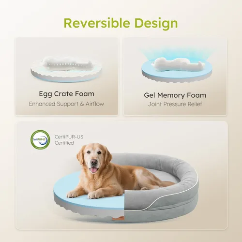 Miniatura 3 de CWAWZ Cama ortopédica XL para perro, cama extragrande para perros, sofá para perros de gran tamaño con refuerzos envolventes completos, cama Gris